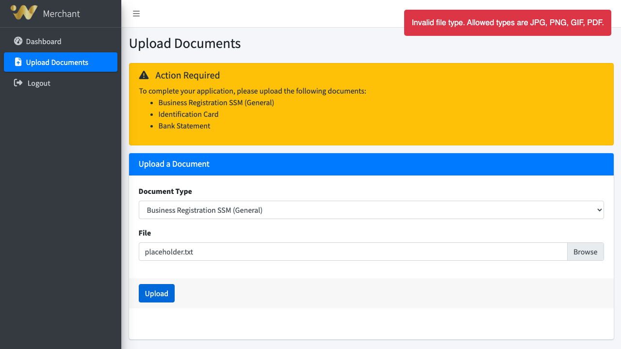 Upload Documents Success